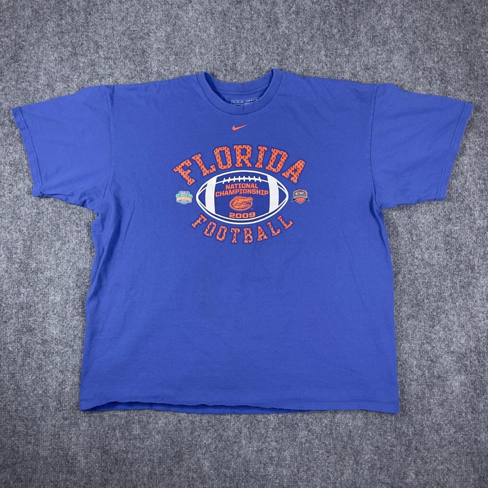 Y2K Florida Gators Nike T-Shirt Mens XL Blue 2009 National Championship Football